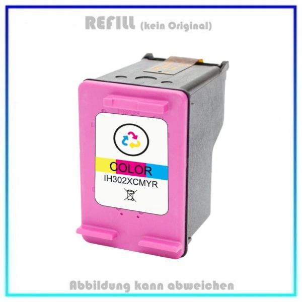 Refill-302CXL, HP Refill IH302XCMYR Ersatz für 302XLCMY, C/M/Y Inkjet cartridge HP, Inhalt 450 Seite