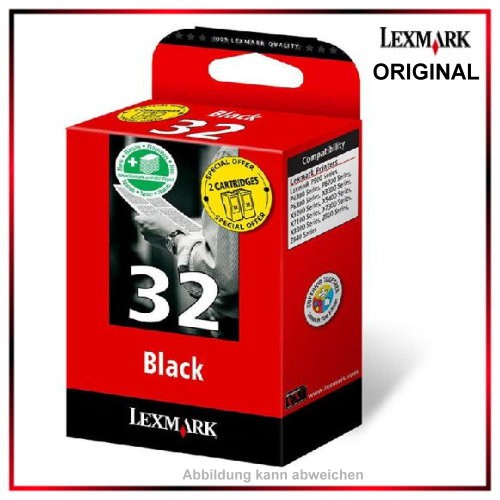 Nr.32 - 18CX032E Black original Lexmark Tinte H - 18CX032E HC, Inhalt ca. 323 Seiten.