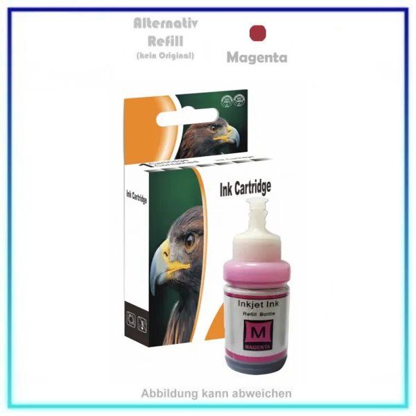 DC T6643/T6733 Dye Ink M (100ml) Eco Tank Nachfüllflasche, Magenta für Epson, ET 2500, ET 2600, 100m