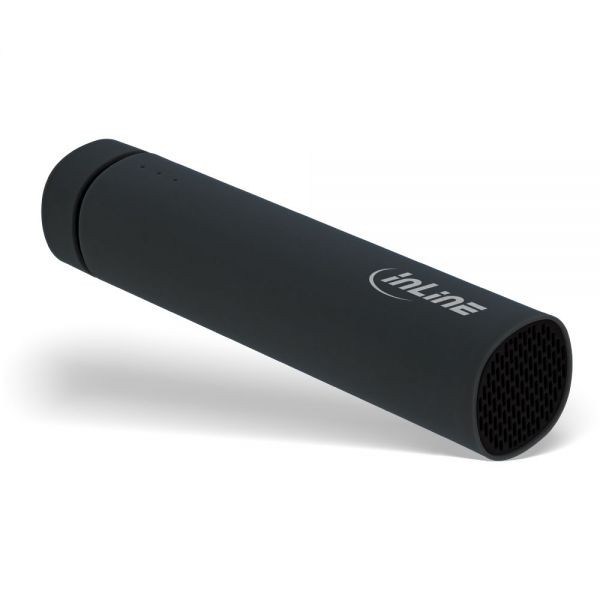 InLine® USB Soundbank Powerbank 2.200mAh, mit Lautsprecher u. LED Statusanzeige Farbe schwarz, black