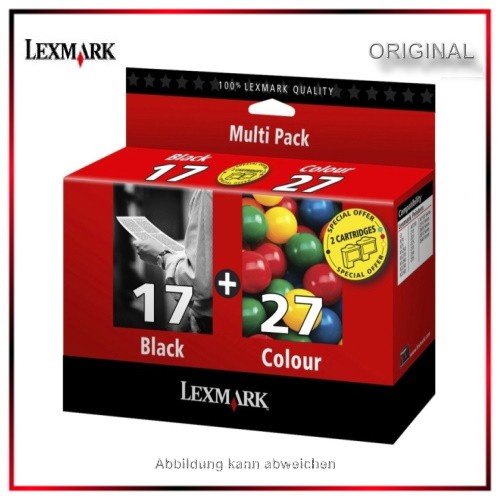 Kombipack 80D2952 Original Lexmark Tintenpatrone - Black & Color - Nr.17 & Nr.27 B - 80D2952