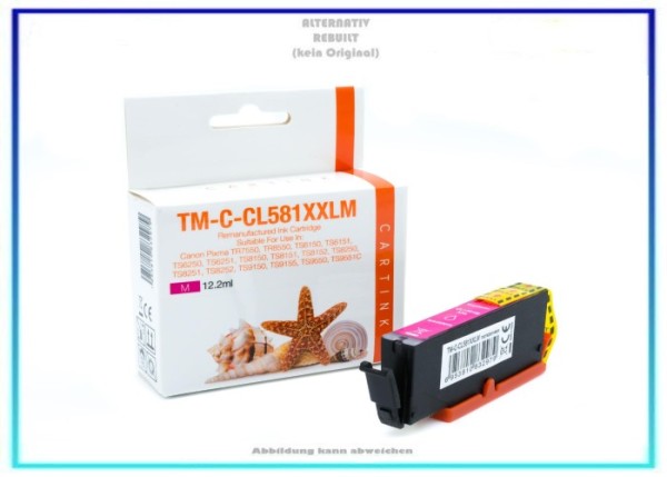 CLI581XXLM, Alternativ Tintenpatrone Canon Magenta, 1996C001, CLI-581XXL, Inhalt C = 12,2ml.