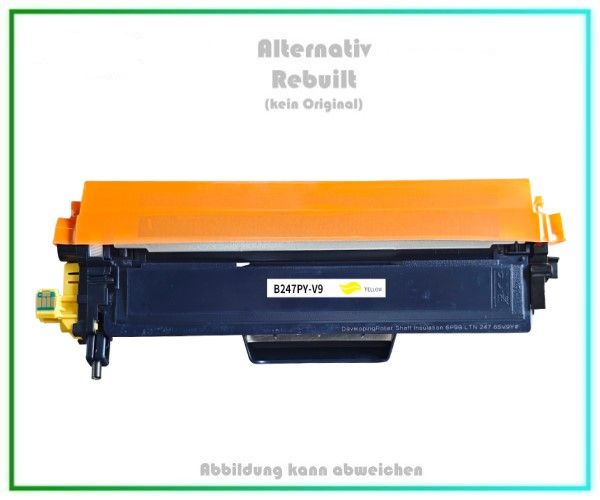 B247PY-V9, Ersatz für TN-247Y, Yellow Toner cartridge, Brother New Build Inhalt: 2.300 Seiten.