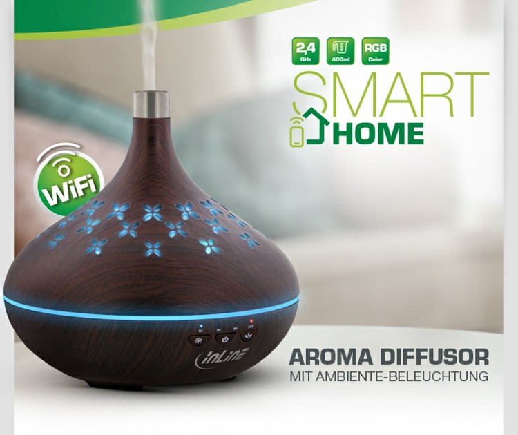 SmartHome Ultraschall Aroma Diffusor, Luftbefeuchter, Ambientelicht, Google  Home &  Alexa komp