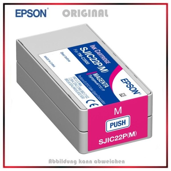 Epson C33S020603, Magenta, Original Tintenpatrone, C33S020603/SJI-C-22-P-(M) - Inhalt 32.5ml