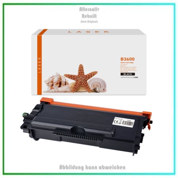 TONTN3600 Alternativ Brother Tonerkartuschen Black, TN3600, BK= 3.000 Seiten.
