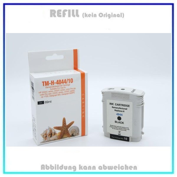 REFC4844 Refill Tintenpatrone Black, HP-10, für HP C4844A, Inhalt 69ml, kein Original.