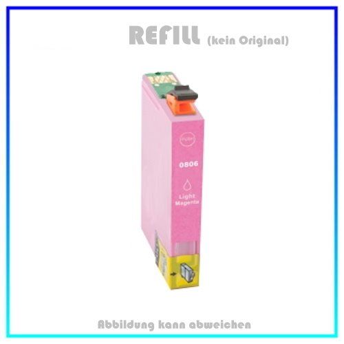 BULK T0806 Alternativ Tinte Light Magenta für Epson, C13T08064010, Inhalt: 11,4ml, (Kein Original).