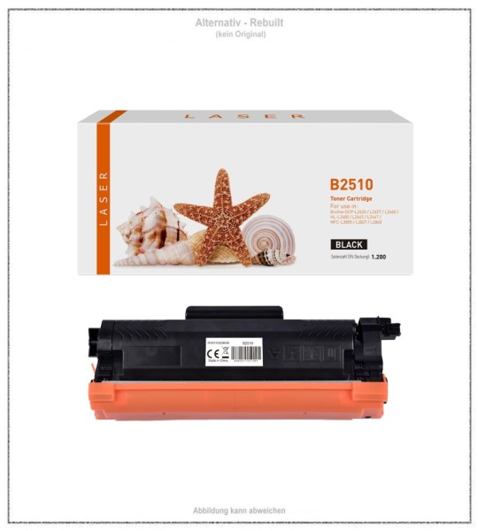 TONTN2510, Alternativ Toner Black für Brother, TN-2510, Inhalt: 1.200 Seiten. (Kein Original)